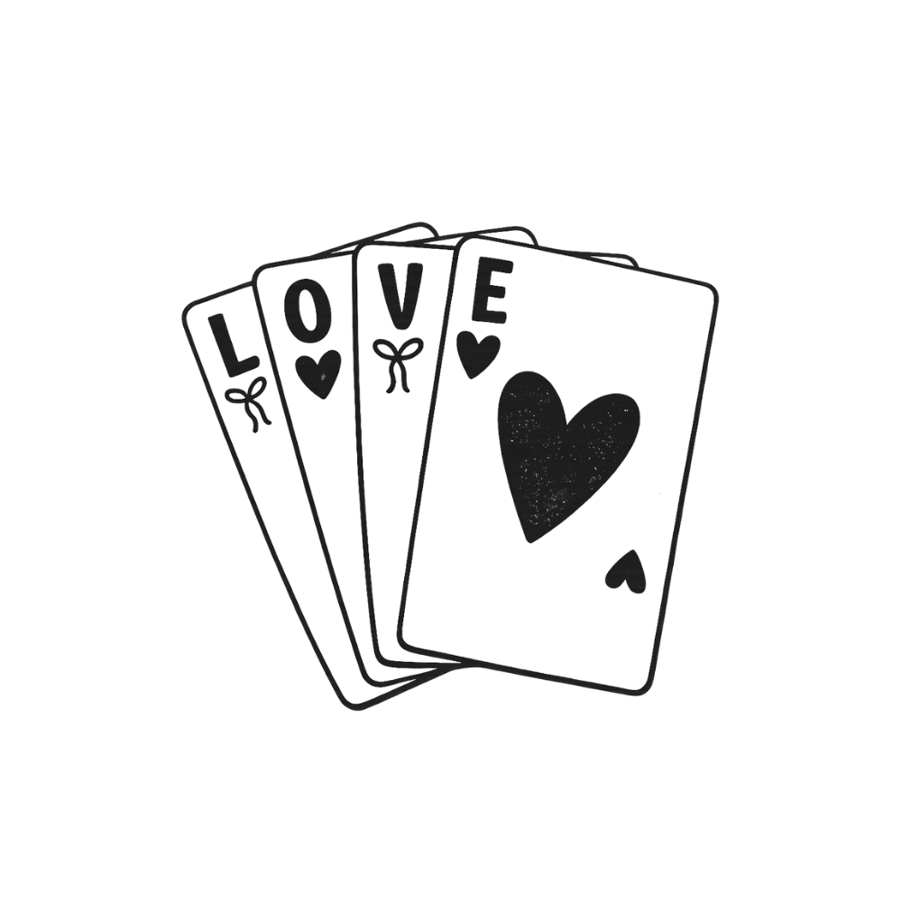 Tatouage carte à jouer avec citation love
