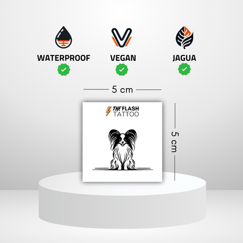 Tatouage ephemere chien epagneul papillon