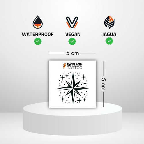 Tatouage temporaire etoile longue durée jusqu'à 2 semaines