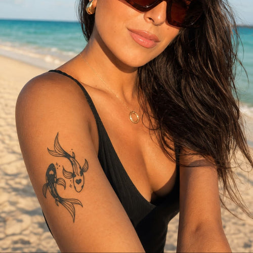 Tatouage ephemere carpe koi pour femme