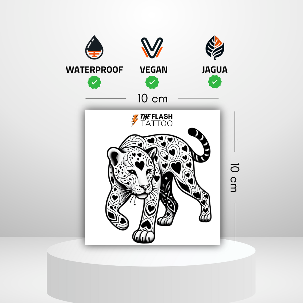 Tatouage ephemere panthère réaliste qui dure deux semaines à l'encre de jagua