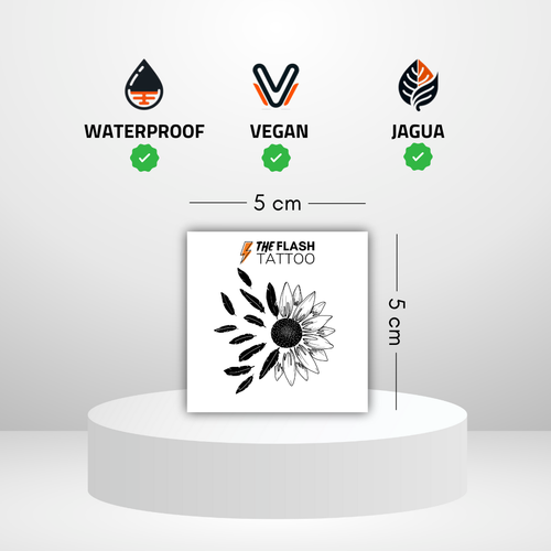 Tatouage tournesol et plume tattoo fleur et femme